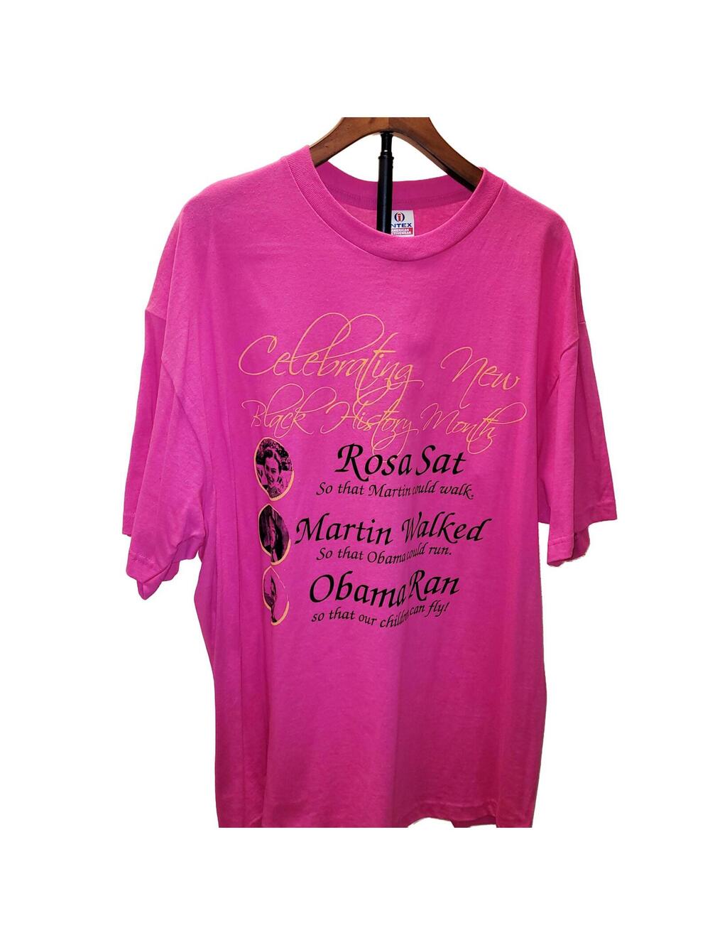 Pink Black History T-Shirt Size 2XL Short Sleeve